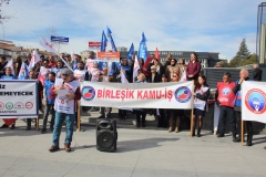 Birleşik Kamu-İş temsilcileri iş bıraktı meydanlara indi