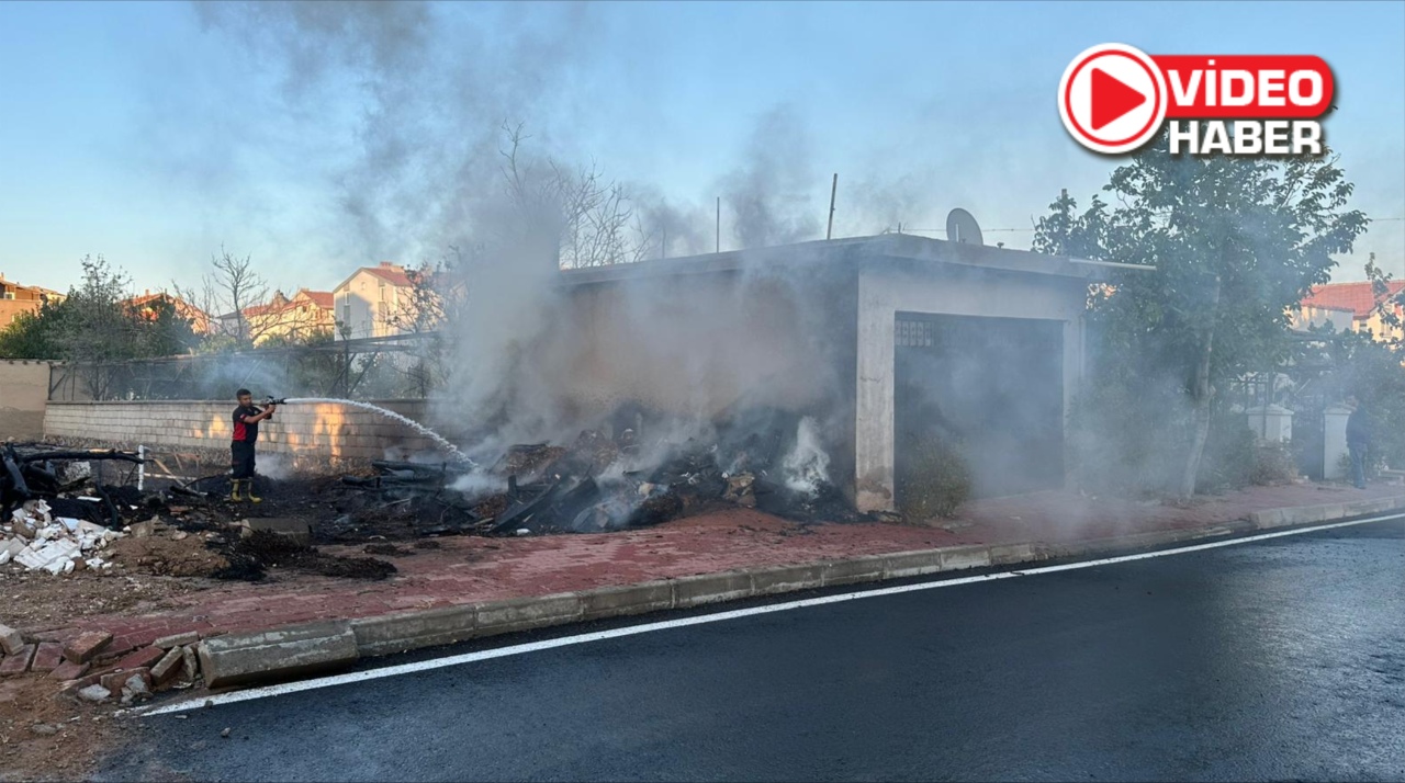 Bor’da odunluk alanda yangın çıktı