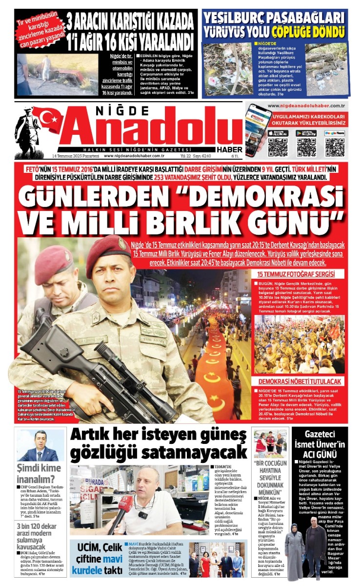  2025-07-14 Gazetesi