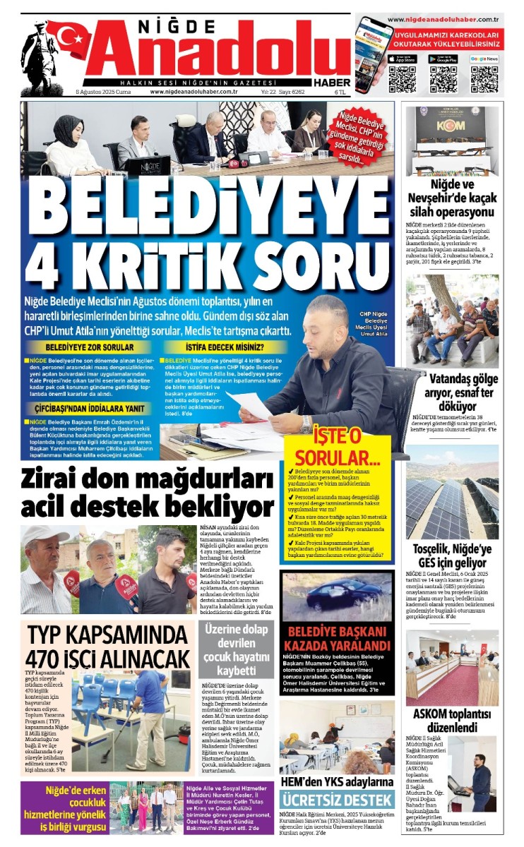  2025-08-08 Gazetesi