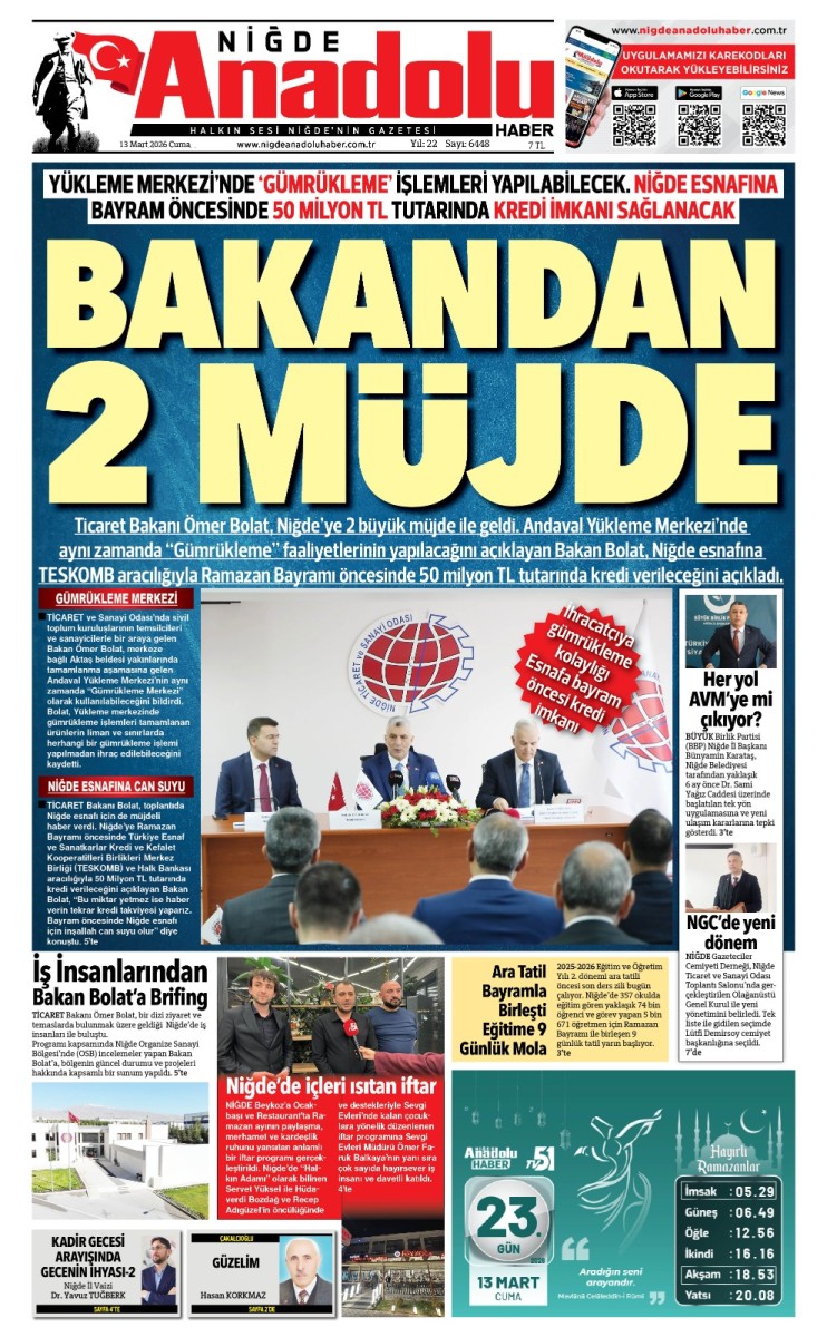  2026-03-13 Gazetesi