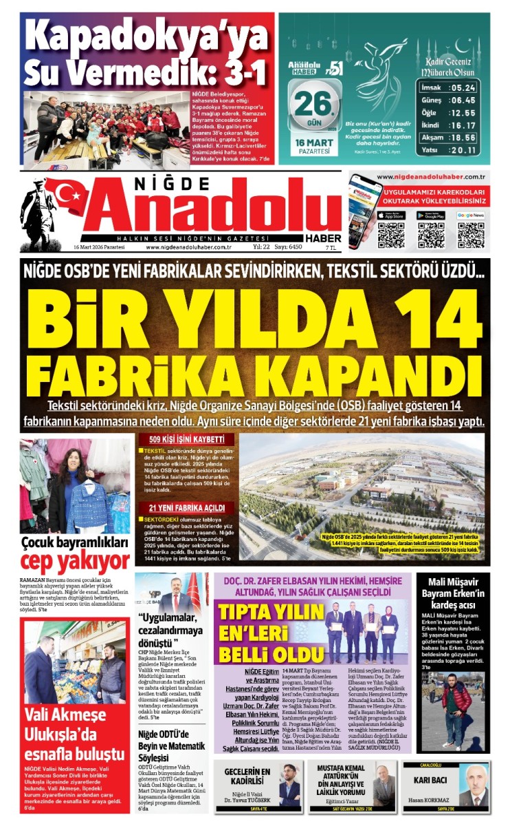  2026-03-16 Gazetesi