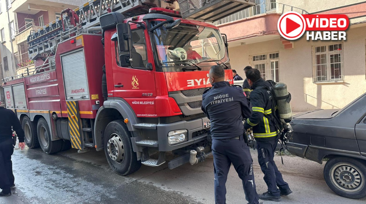 Niğde’de bir apartman dairesinde yangın çıktı