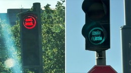 Niğde’de trafik ışıklarına ‘Katil İsrail’ ve ‘Özgür Filistin’ yazıldı