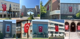 NÖHÜ 15 Temmuz için bayraklarla donatıldı