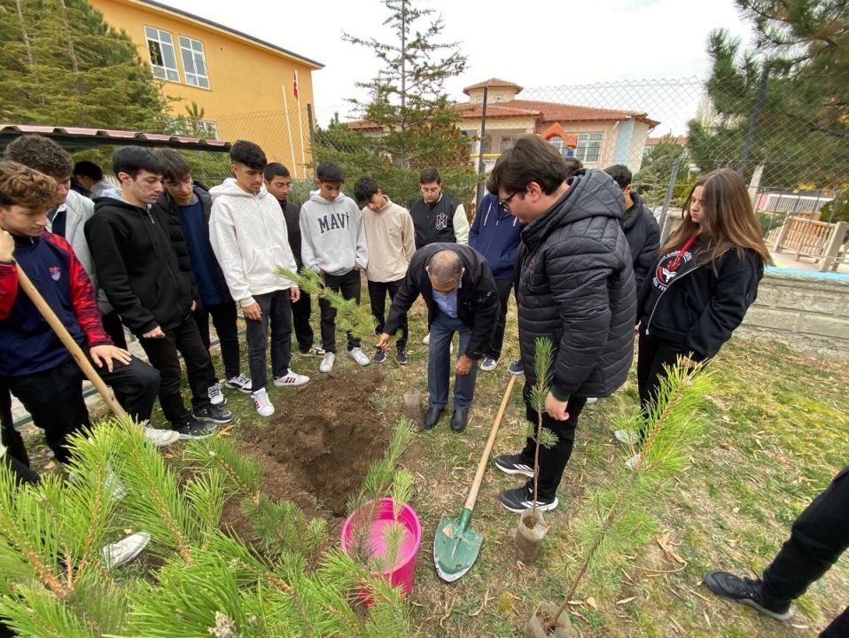 Öğrenciler Yeşil Vatan için ağaç dikti