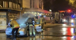 Otomobil Alevler İçinde Kaldı