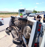 Ters dönen otomobilde 8 aylık bebek yaşamını yitirdi