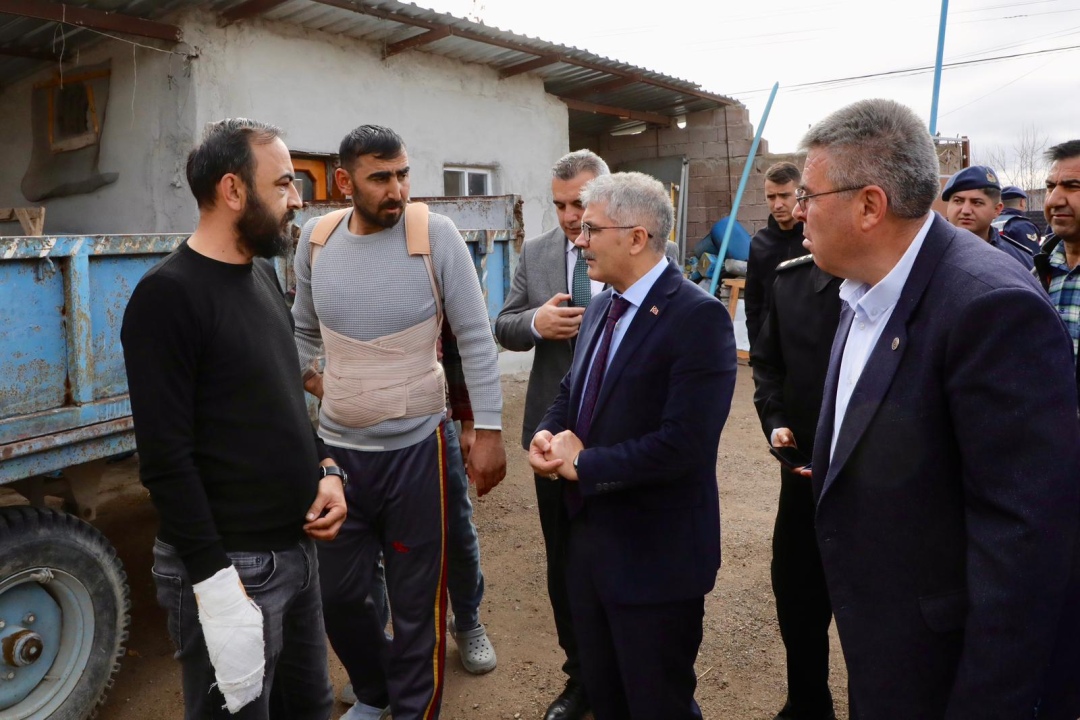 Vali Çelik’ten Kiledere’de inceleme ve geçmiş olsun ziyareti