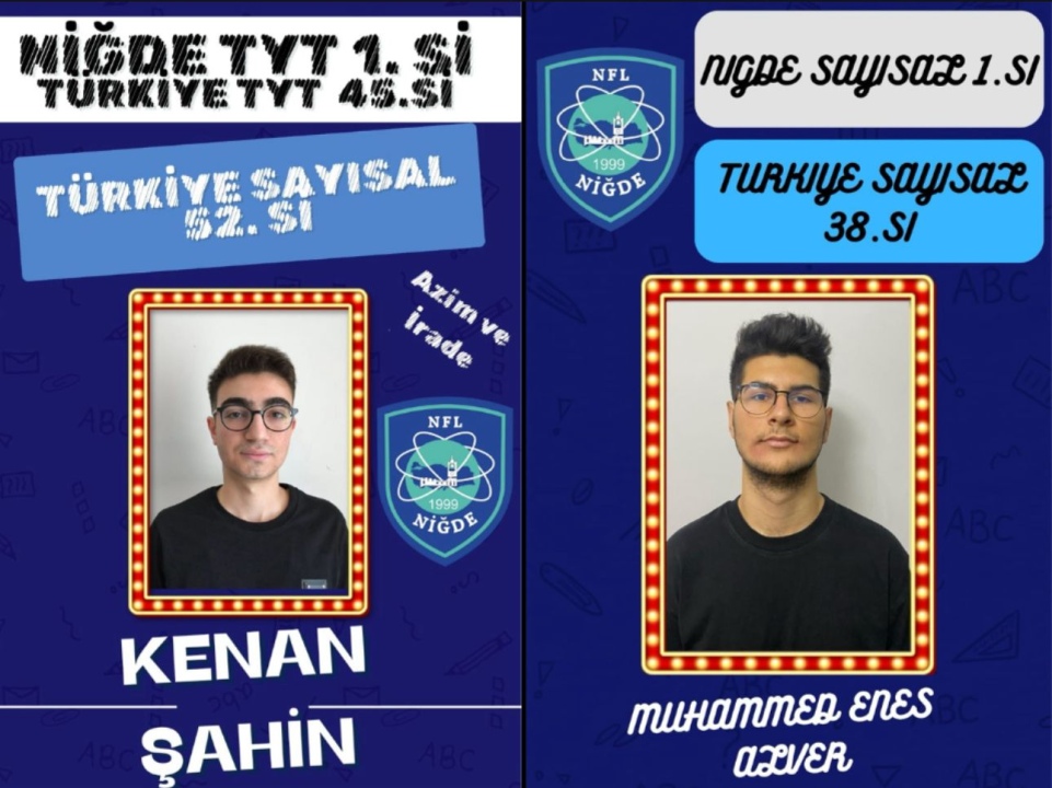 YKS Niğde 1.cileri Niğde Fen Lisesi’nden Çıktı