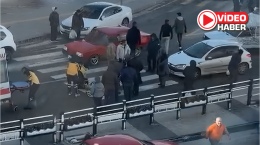 Yolun karşısına geçmeye çalışan vatandaşa otomobil çarptı